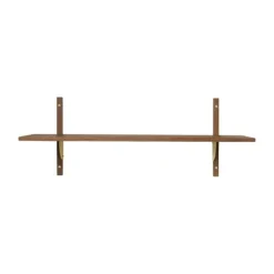 Ferm Living Sector Wandplank - Single - Wide Smoked Oak / Brass New