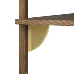 Ferm Living Sector Wandplank - Single - Wide Smoked Oak / Brass New