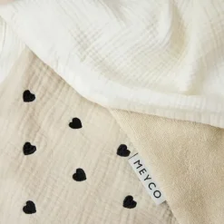 Meyco Deken Borduur Pre-Washed - Sweet Heart - Soft Sand - 100 x 150 cm Best