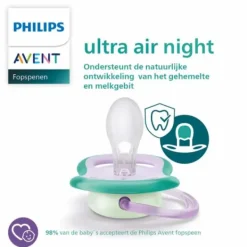 Philips Avent Avent Ultra Air Fopspeen - Nacht - 0-6 Mnd - 2 Stuks Best