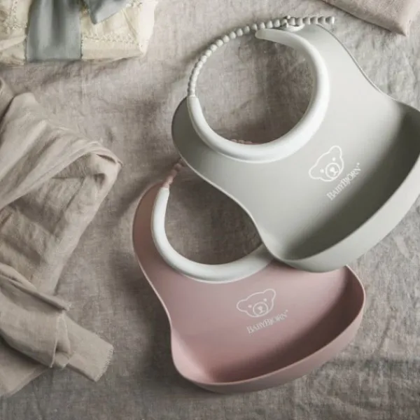 BabyBjörn Duo Slabbetje - Grijs / Pastelroze Outlet