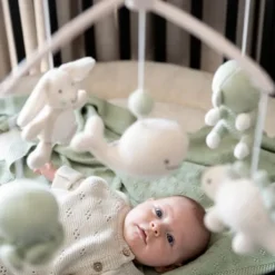 Baby's Only Animals Muziekmobiel - Laurel Green / Warm Linen Discount