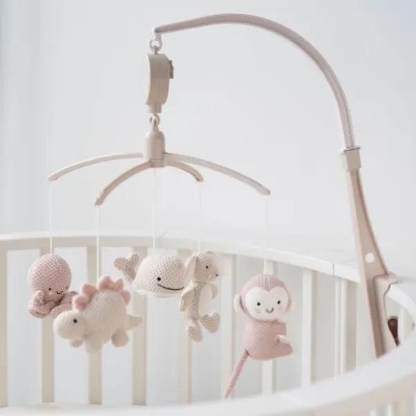 Baby's Only Heaven Muziekmobiel Animals Oud Roze / Warm Linen Hot