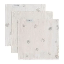 Baby's Only Tender Monddoekje - 3-Pack - 30x30cm - Beige / Linen Sale