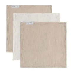 Baby's Only Tender Monddoekje - 3-Pack - 30x30cm - Beige / Linen Sale