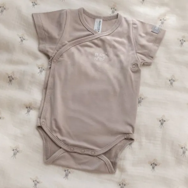 Bamboom Rompertje Korte Mouw - Sand - 9 Mnd Best