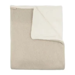 Bamboom 4-Seizoenen Wikkeldeken - Teddy Kasjmier - 80 x 80 cm - Stone Sand Clearance