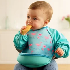 Bibetta Mouwslab Flamingo Turqoise Online