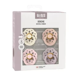 Bibs Boheme Fopspeen - 4 Pack - Size 1 - Ivory/Blush/Woodchuck/Blossom Outlet