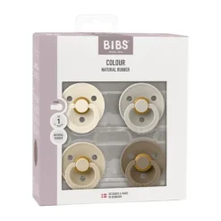 Bibs Colour Fopspeen - 4 Pack - Size 1 - Ivory/Sand/Vanilla/Dark Oak Meerdere kleurencombinaties New