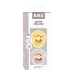 BiBs Colour Fopspeen - Rond - 2 Stuks - 0-6 Mnd - Pale Butter/Petal Geel Sale