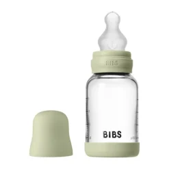 BIBS Fles - Slow Flow - 120 ml - Silicone/Glas - Baby Blue Best