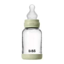BIBS Fles - Slow Flow - 120 ml - Silicone/Glas - Baby Blue Best
