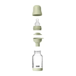 BIBS Fles - Slow Flow - 120 ml - Silicone/Glas - Baby Blue Best