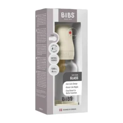 BIBS Fles - Slow Flow - 120 ml - Glas/Latex - Ivory Sale