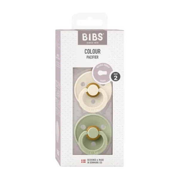 BiBs Fopspeen Dark Oak / Ivory 0-6 Mnd 2 Stuks Outlet