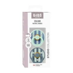 BIBS Studio Colour Fopspenen - 2 Stuks - Size 1 - Block Nordic / Petrol Mint Outlet