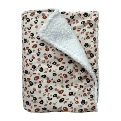 Bink Bedding Wiegdeken Dubbelzijdig 75 x 100 cm - Leopard / Sherpa Beige Sale