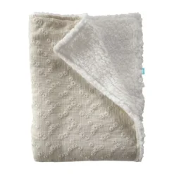 Bink Bedding Wiegdeken Dubbelzijdig 75 x 100 cm - Esmee Ecru / Sherpa Offwhite Hot