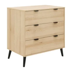 Bopita - Fay Commode - 3 Laden - Naturel/Mat Zwart Best