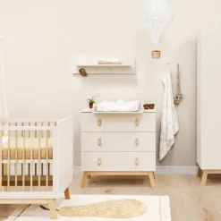 B-Boo Bopita Babykamer Lines - Dune / Naturel - 2-delig - Bed 70 x 140 cm + Commode Clearance