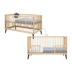 Bopita Fay Bedbank 70x140 cm - Naturel/Mat Zwart New