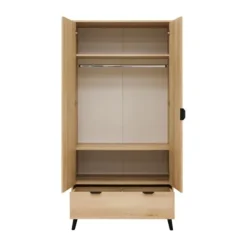 Bopita Fay 2-Deurskast - Naturel/Mat Zwart Online