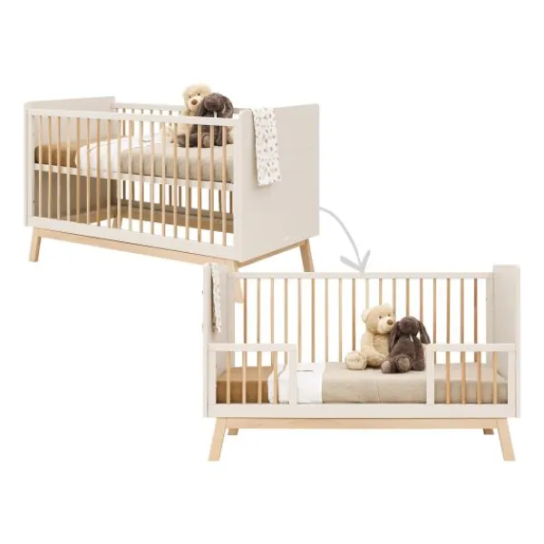 Bopita Lines Ledikant - 70 x 140 cm - Dune / Naturel Best