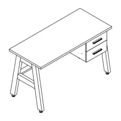 Bopita Lisa Bureau Wit / Naturel Hot