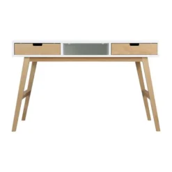 Bopita Lynn Bureau - Inclusief 2 Bakjes - Wit/Naturel New