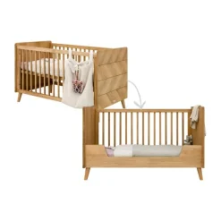 Bopita Manou Babykamer Vintage | Bed 60 x 120 cm + Commode + Kast 2 Deur Clearance