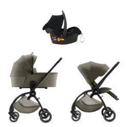 Britax Römer RIO Diamond LUX 3-in-1 Kinderwagen - Urban Olive | Kidsriver Autostoel - Curve - Black Hot