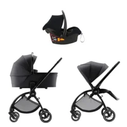 Britax Römer RIO Diamond Style 3-in-1 Kinderwagen - Teak | Kidsriver Autostoel - Curve - Black New