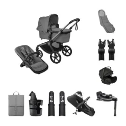 Bugaboo Fox 5 Renew Kinderwagen 4-in-1 - Newborn Bundel - Black / Deep Indigo New