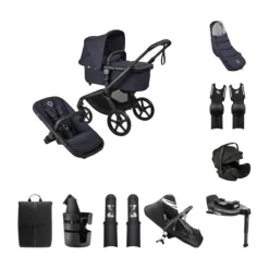 Bugaboo Fox 5 Renew Kinderwagen 4-in-1 - Newborn Bundel - Black / Deep Indigo New