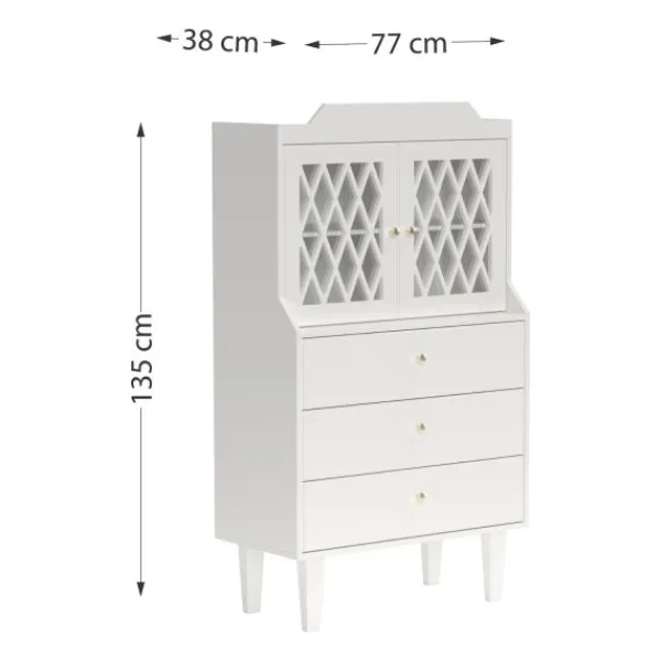 Cam Cam Copenhagen Harlequin French Cabinet - White