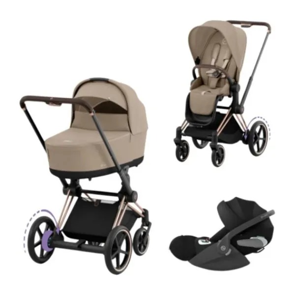Cybex E-Priam 4 Kinderwagen Set 3-in-1 - Cozy Beige Clearance