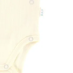 DAY Overslagromper Korte Mouw Rib - Mt. 74/80 - Cream Clearance