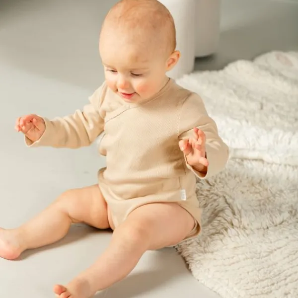 DAY Overslagromper Lange Mouw Rib - Mt. 74/80 - Cappuccino Clearance