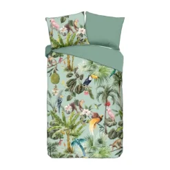 Good Morning Descanso Organic Dekbedovertrek Green 140 x 200 / 220 cm Hot