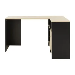 Diagone Liverpool Hoekbureau - Wit-Hout Natuurlijk Kastanjebruin Online