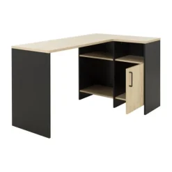 Diagone Liverpool Hoekbureau - Wit-Hout Natuurlijk Kastanjebruin Online