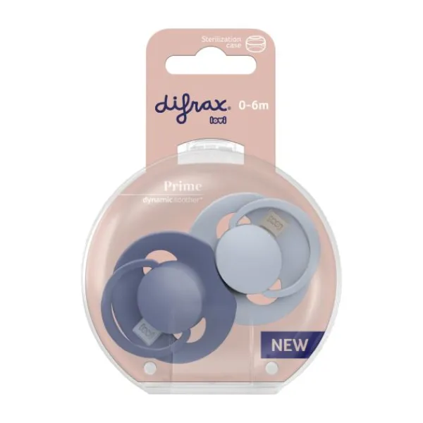 Difrax Dynamic Lovi Prime Fopspeen - 0-6mnd - 2st. - Baby Blue / Blue Best