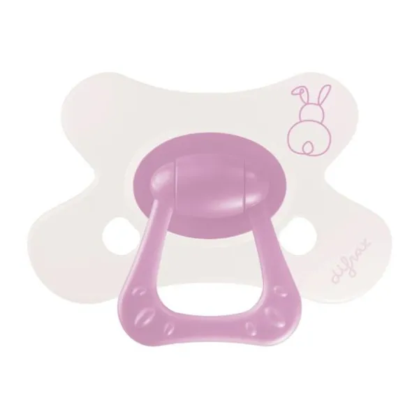 Difrax Natural Fopspeen - 6+ Mnd - Berry Pink Bunny Hot