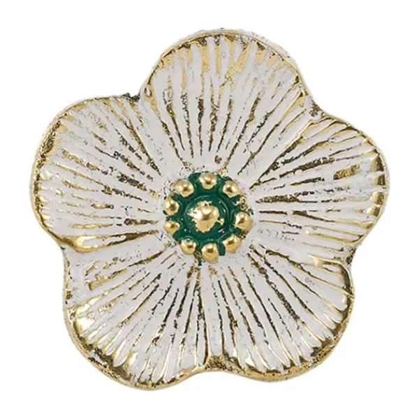 Doing Goods Knop - Faye Flower - Wit Messing New