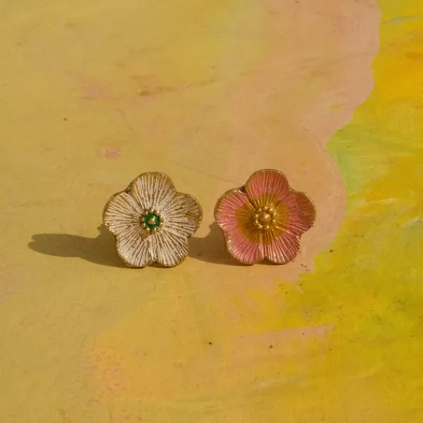 Doing Goods Knop - Faye Flower - Wit Messing New