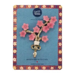 Doing Goods Wandhaak - Elodie Bloem - Messing met Roze Bloemen Hot