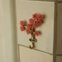 Doing Goods Wandhaak - Elodie Bloem - Messing met Roze Bloemen Hot