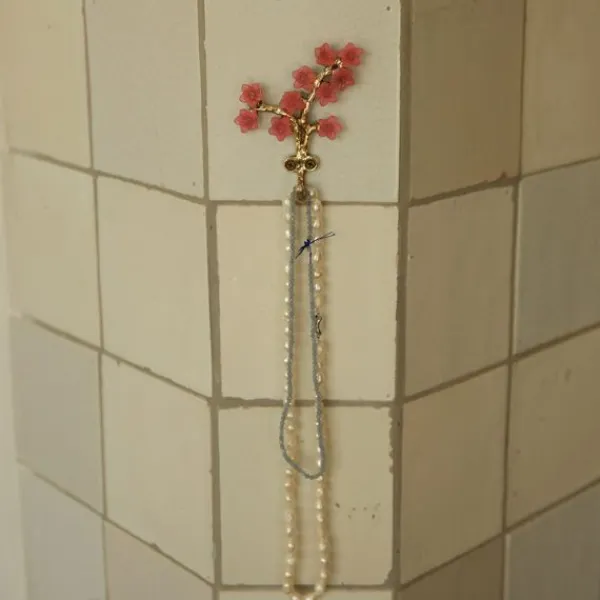 Doing Goods Wandhaak - Elodie Bloem - Messing met Roze Bloemen Hot