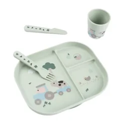 Done by Deer Foodie Dinerset met Zuignap - Tiny Farm - Groen Outlet